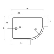 Акриловый поддон 120x100 см Cezares TRAY-A-RH-120/100-550-15-W-L