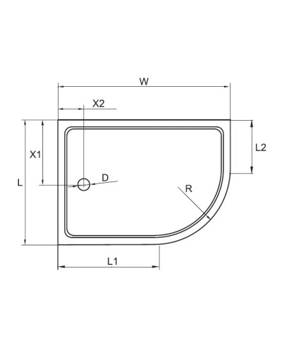 Акриловый поддон 120x100 см Cezares TRAY-A-RH-120/100-550-15-W-R