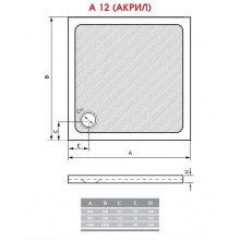 Акриловый поддон 80x80 см Alpen A12-80