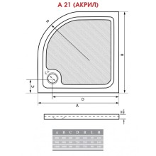 Акриловый поддон 80x80 см Alpen A21-80
