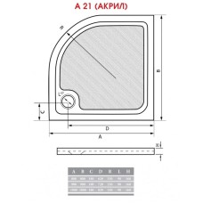 Акриловый поддон 80x80 см Alpen A21-80