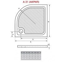 Акриловый поддон 90x90 см Alpen A21-90