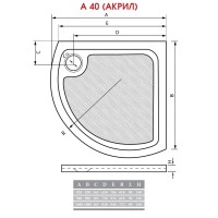 Акриловый поддон 100x100 см Alpen A40-100