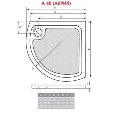 Акриловый поддон 100x100 см Alpen A40-100