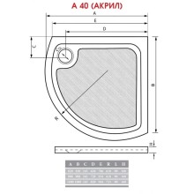 Акриловый поддон 90x90 см Alpen A40-90