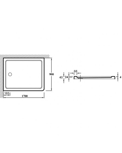 Душевой поддон из материала Flight Jacob Delafon Flight 170x90 E62483-00 Белый