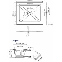 Душевой поддон из стеклопластика WasserKRAFT Elbe 120x100 74T10 Черный матовый