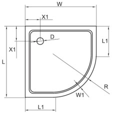 Акриловый поддон 100x100 см Cezares TRAY-A-R-100-550-15-W