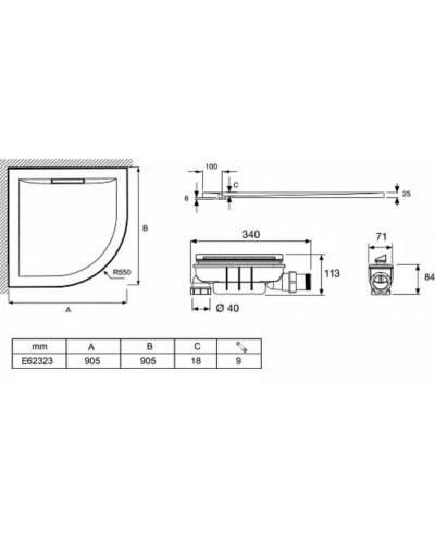 Душевой поддон из материала Flight Jacob Delafon Flight Pure 90x90 E62323-00 Белый глянец