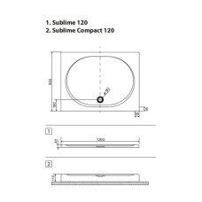Акриловый поддон 120x90см Excellent Sublime BREX.SUB12WHN