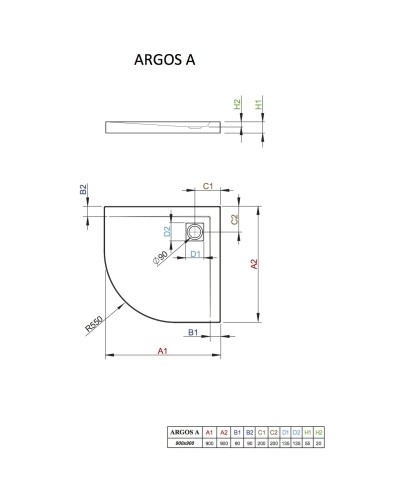 Акриловый поддон 90x90 см Radaway Argos A 4AA99-01