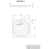 Поддон из литого мрамора 80x80 см Radaway Zantos C M3ZNC8080-06