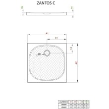 Поддон из литого мрамора 80x80 см Radaway Zantos C M3ZNC8080-06