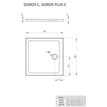 Акриловый поддон 90x90 см Radaway Doros Plus C SDRPC9090-01
