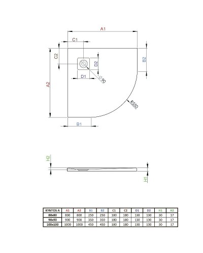 Душевой поддон из искусственного камня Radaway Kyntos A 90х90 HKA9090-04 Белый