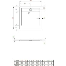 Душевой поддон из искусственного камня Radaway Teos C 90x90 HTC9090-64 Антрацит
