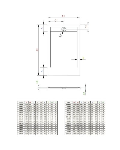 Душевой поддон из искусственного камня Radaway Teos F 120x80 HTF12080-64 Антрацит
