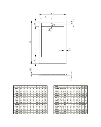 Душевой поддон из искусственного камня Radaway Teos F 110x90 HTF11090-54 Черный