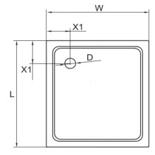 Акриловый поддон 80x80 см Cezares TRAY-A-A-80-550-15-W