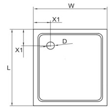 Акриловый поддон 80x80 см Cezares TRAY-A-A-80-550-15-W