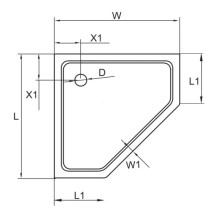 Акриловый поддон 90x90 см Cezares TRAY-A-P-90-15-W
