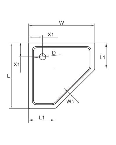Акриловый поддон 90x90 см Cezares TRAY-A-P-90-15-W