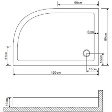 Акриловый поддон для душа Grossman 120х80 GR-119212020L Белый
