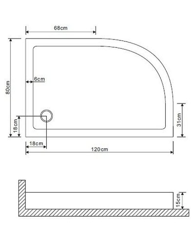 Акриловый поддон для душа Grossman 120х80 GR-119212020R Белый
