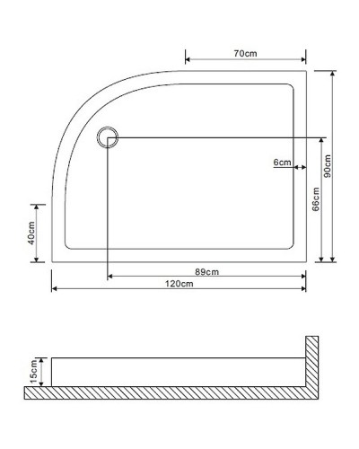 Акриловый поддон для душа Grossman 120х90 GR-41210920L Белый