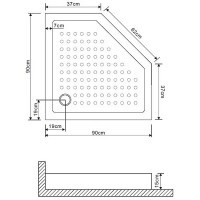Акриловый поддон для душа Grossman 90х90 GR-80900920 Белый