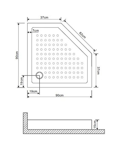 Акриловый поддон для душа Grossman 90х90 GR-80900920 Белый