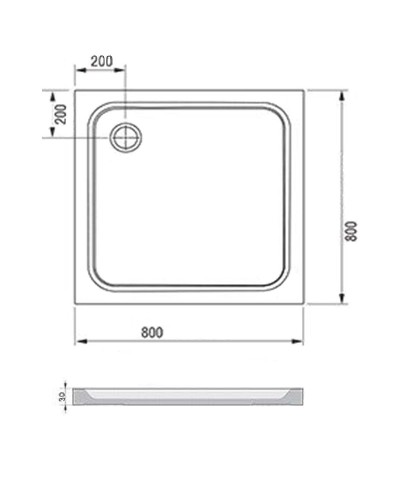 Душевой поддон из искусственного камня Ravak Perseus Pro Chrome 80х80 XA044401010 Белый