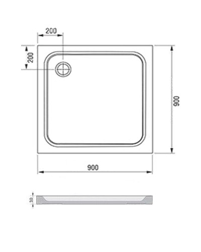 Душевой поддон из искусственного камня Ravak Perseus Pro Chrome 90х90 XA047701010 Белый