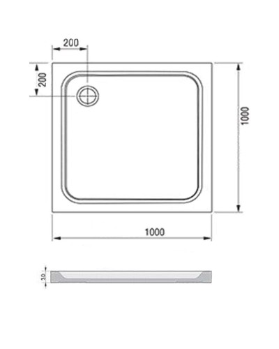 Душевой поддон из искусственного камня Ravak Perseus Pro Chrome 100х100 XA04AA01010 Белый