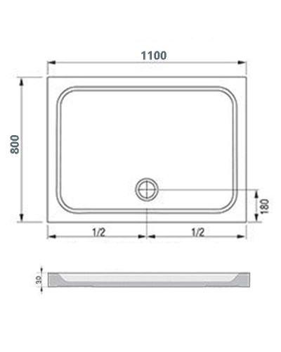 Душевой поддон из искусственного камня Ravak Gigant Pro Chrome 110x80 XA04D401010 Белый