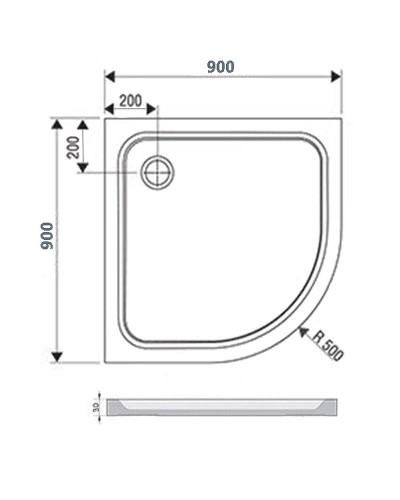 Душевой поддон из искусственного камня Ravak Elipso Pro Chrome 90х90 XA247701010 Белый