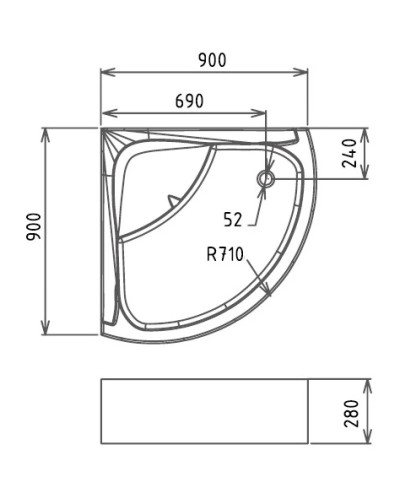 Акриловый поддон 90x90 см Gemy ST05T