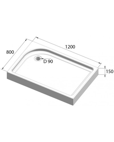 Акриловый поддон 120x80 см BelBagno TRAY-BB-AH-120/80-15-W-L