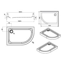 Акриловый поддон для душа AM.PM Like 120х80 R W83T-302R120W Белый