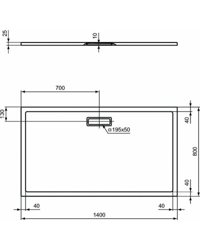 Акриловый поддон для душа Ideal Standard Ultraflat New 140х80 T447001 Белый
