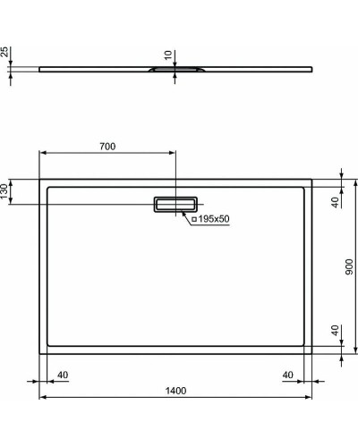 Акриловый поддон для душа Ideal Standard Ultraflat New 140х90 T448401 Белый