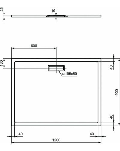 Акриловый поддон для душа Ideal Standard Ultraflat New 120х90 T448301 Белый