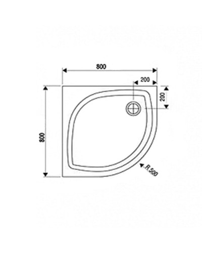Душевой поддон из искусственного камня Ravak Elipso Pro 80х80 Flat XA234411010 Белый