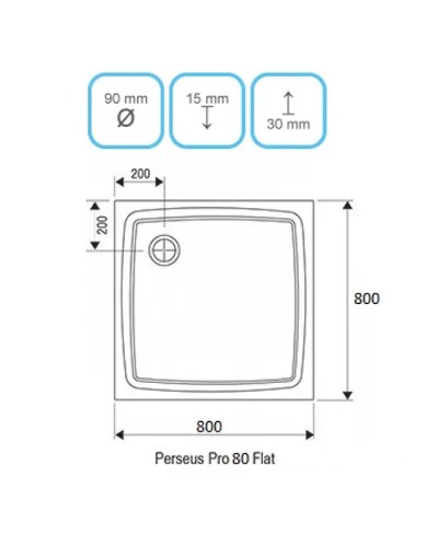 Душевой поддон из искусственного камня Ravak Perseus Pro Flat 80х80 XA034411010 Белый