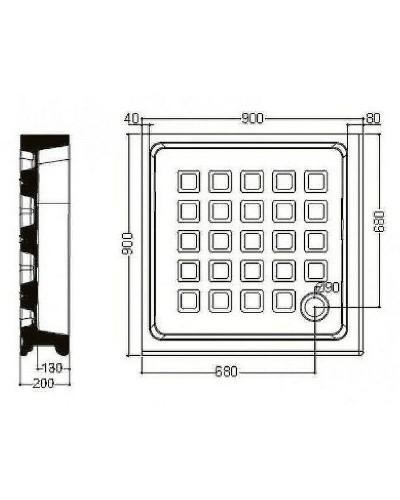 Керамический душевой поддон Kerasan Retro 90х90 133801 Белый