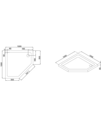 Акриловый поддон 100x100 см Black & White Stellar Wind 10P0000