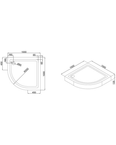Акриловый поддон 100x100 см Black & White Stellar Wind 10HQ000