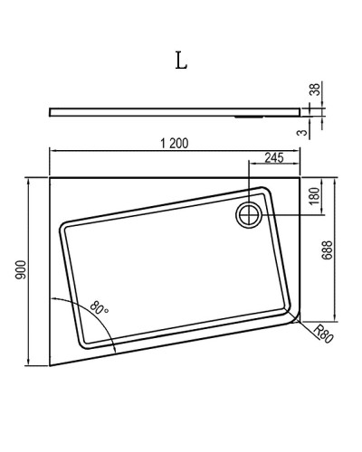 Душевой поддон из искусственного камня Ravak 10° Asymetric Pro 120x90 XA25G70101L Белый