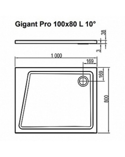 Душевой поддон из искусственного камня Ravak 10° Gigant Pro 100x80 XA05A40101L Белый