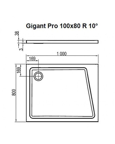 Душевой поддон из искусственного камня Ravak 10° Gigant Pro 100х80 XA05A40101P Белый